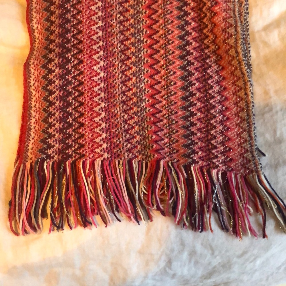 Scarf Pink Missoni Foulard with metallic threads.